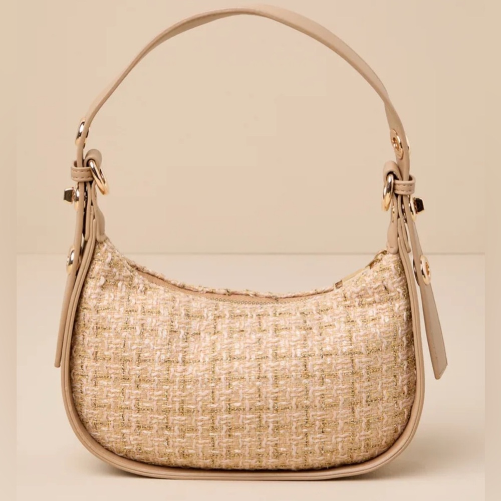 Urban Expressions Rhoda Crossbody Shoulder Bag, removable strap, NWT Natural